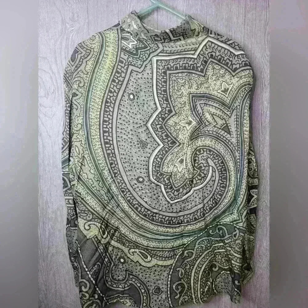 Linda Allard for Ellen Tracy long sleeve button-down silk blouse size 18. - Picture 4 of 5
